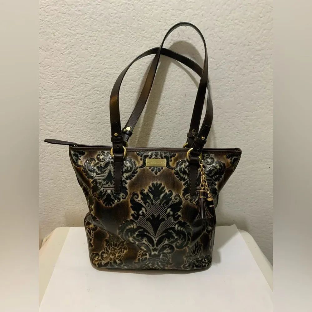 Brahmin bag Asher purse in "Fresco" shoulder bag zip tassel RARE